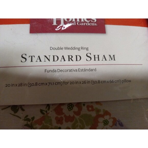 Better Homes & Gardens Pillow Sham Double Wedding Ring Standard 20" x 28" Floral - Picture 3 of 8